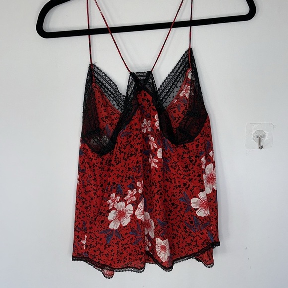 Zadig & Voltaire Christy Pensee Silk Floral Lace Trim Camisole - Picture 8 of 10